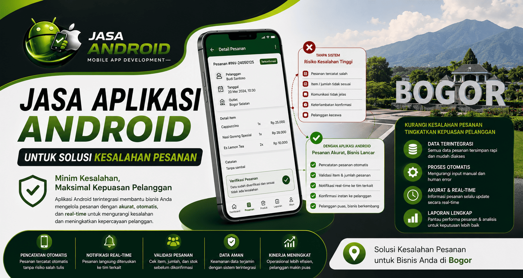 Jasa Aplikasi Android untuk Solusi Kesalahan Pesanan Bogor